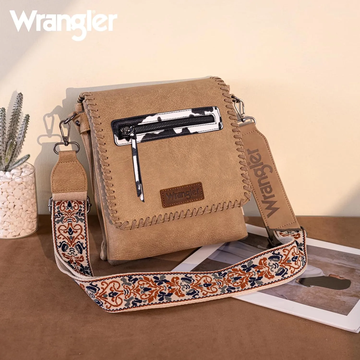 Wrangler Crossbody Bags for Women Vintage Hand Woven Shoulder Purse