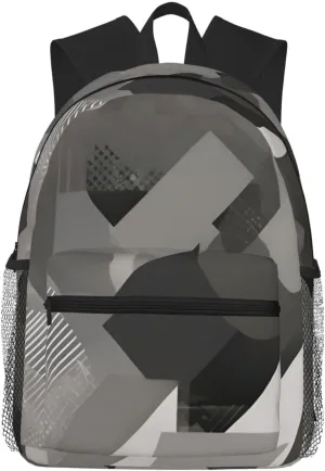 WURTON Abstract Gray Print Backpack Versatile Casual Bag For Travel, Work Sports Fashionable ï¼ŒBackpacks