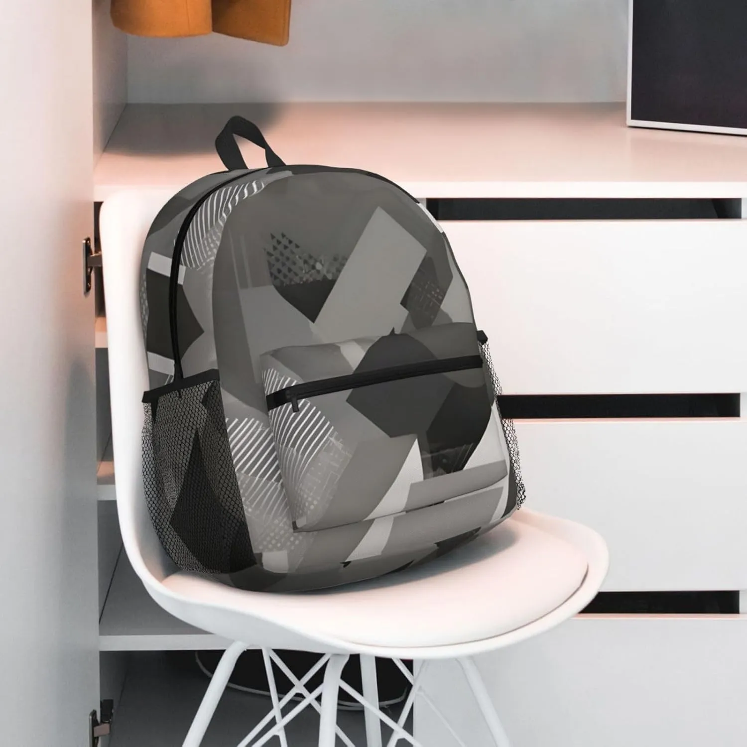 WURTON Abstract Gray Print Backpack Versatile Casual Bag For Travel, Work Sports Fashionable ï¼ŒBackpacks