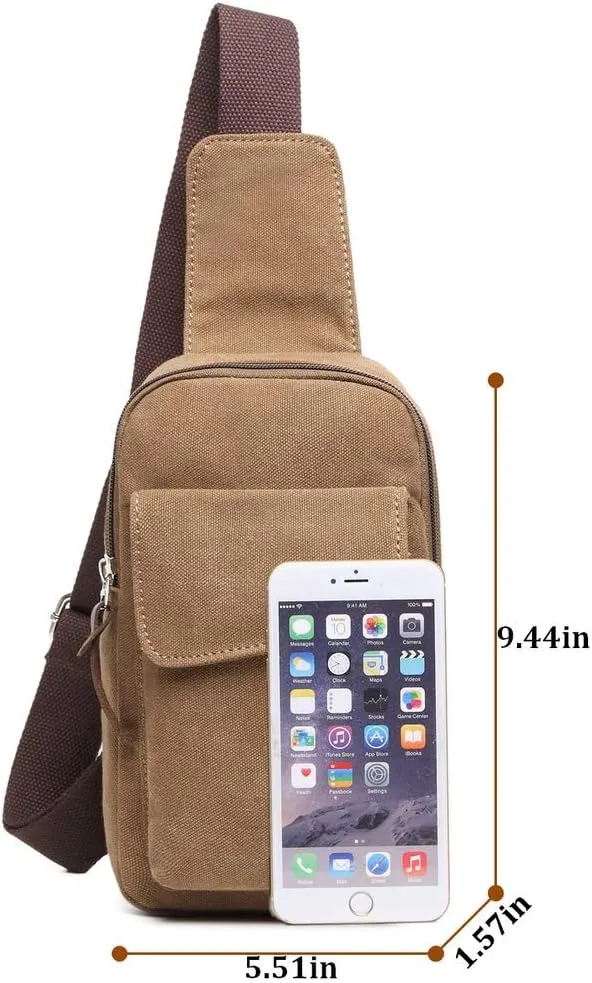 Wxnow Canvas Sling Bag Crossbody Backpack for Women & Men Chest Bag