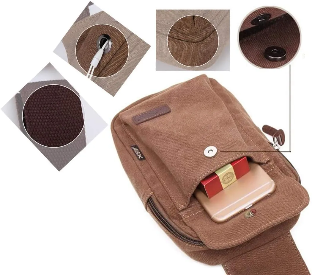 Wxnow Canvas Sling Bag Crossbody Backpack for Women & Men Chest Bag
