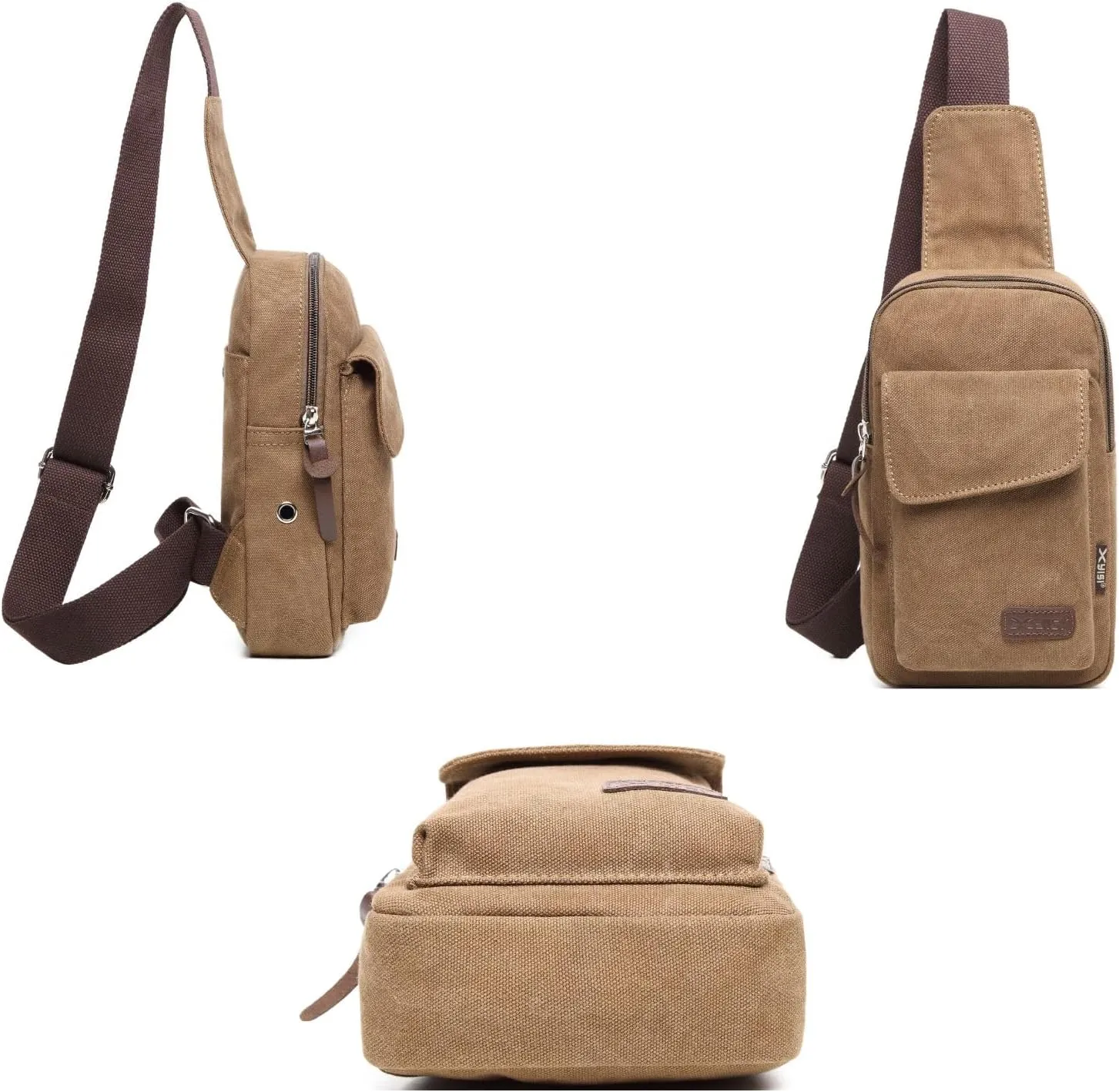 Wxnow Canvas Sling Bag Crossbody Backpack for Women & Men Chest Bag
