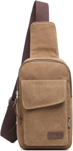 Wxnow Canvas Sling Bag Crossbody Backpack for Women & Men Chest Bag