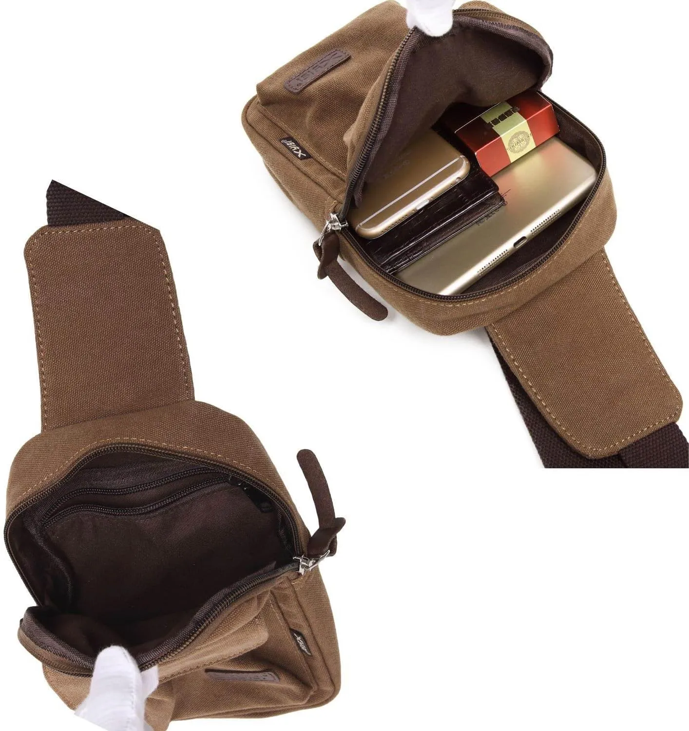 Wxnow Canvas Sling Bag Crossbody Backpack for Women & Men Chest Bag