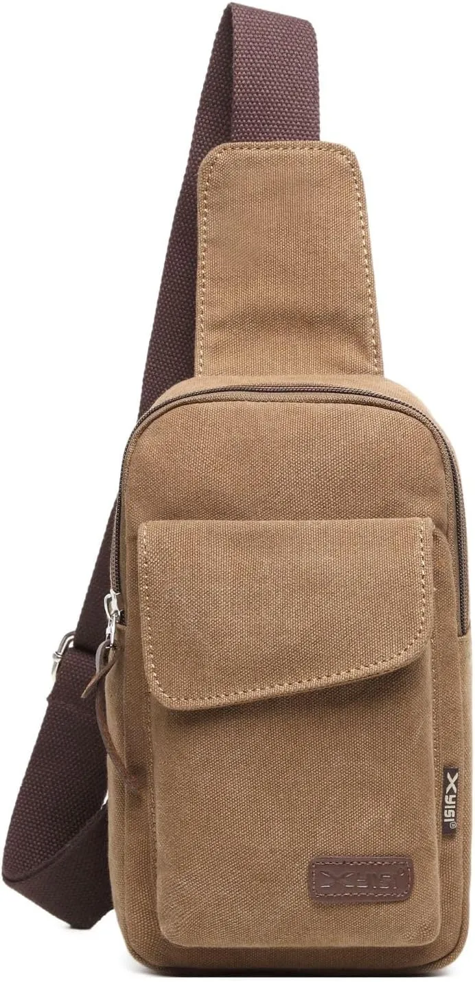Wxnow Canvas Sling Bag Crossbody Backpack for Women & Men Chest Bag