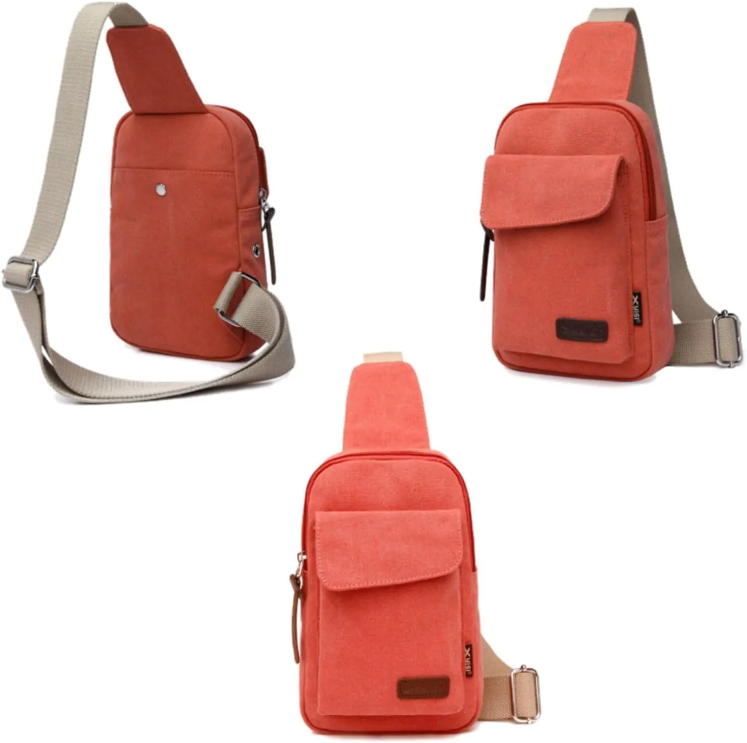 Wxnow Canvas Sling Bag Crossbody Backpack for Women & Men Chest Bag