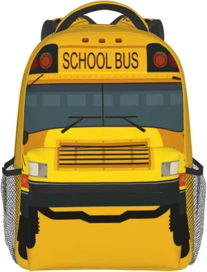 Yellow Bus Backpack With Adjustable Padded Shoulder Straps 17 Inch Daypacks For College Travel