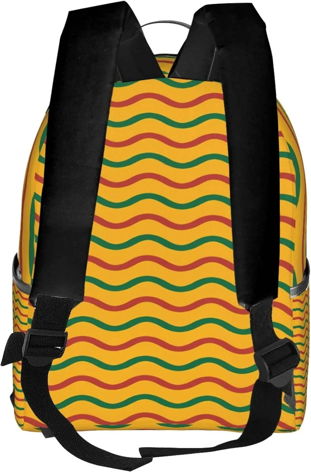 Yellow Green Red Lithuania Wavy Stripe Flag Casual Backpacks Laptop Backpack Carry-on Daypack Sports Travel Rucksack Lightweight Working Bag for Outdoor Hiking Cycling Walking