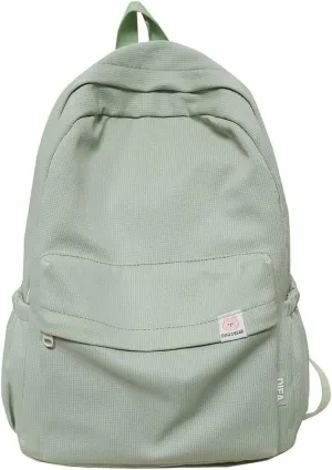 YFGBCX Cute Aesthetic Backpack for School College Student Solid Color Lightweight Classic Women Girls Laptop Casual Kawaii Travel, School, Work Green 16.93x11.42x5.12in