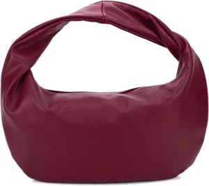 YFGBCX Hobo Bags for Women Slouchy Small Tote Bag Soft Leather Handbag Black Shoulder Bag Burgundy Red Purse