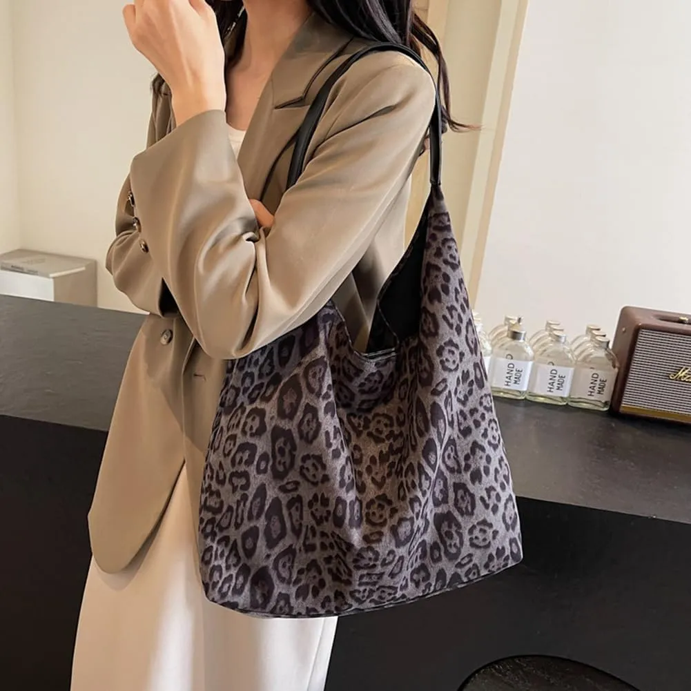 YFGBCX Leopard Tote Bag for Women Cheetah Purse Brown Vintage Hobo Bag Large Capacity Work Tote Bag