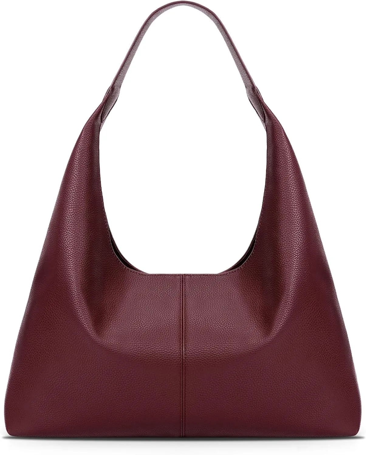 YFGBCX Slouchy Hobo Bag Vegan Leather Tote Bag for Women Burgundy Work Tote Bag College Hobo Handbag Red Shoulder Bag