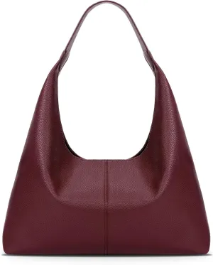 YFGBCX Slouchy Hobo Bag Vegan Leather Tote Bag for Women Burgundy Work Tote Bag College Hobo Handbag Red Shoulder Bag