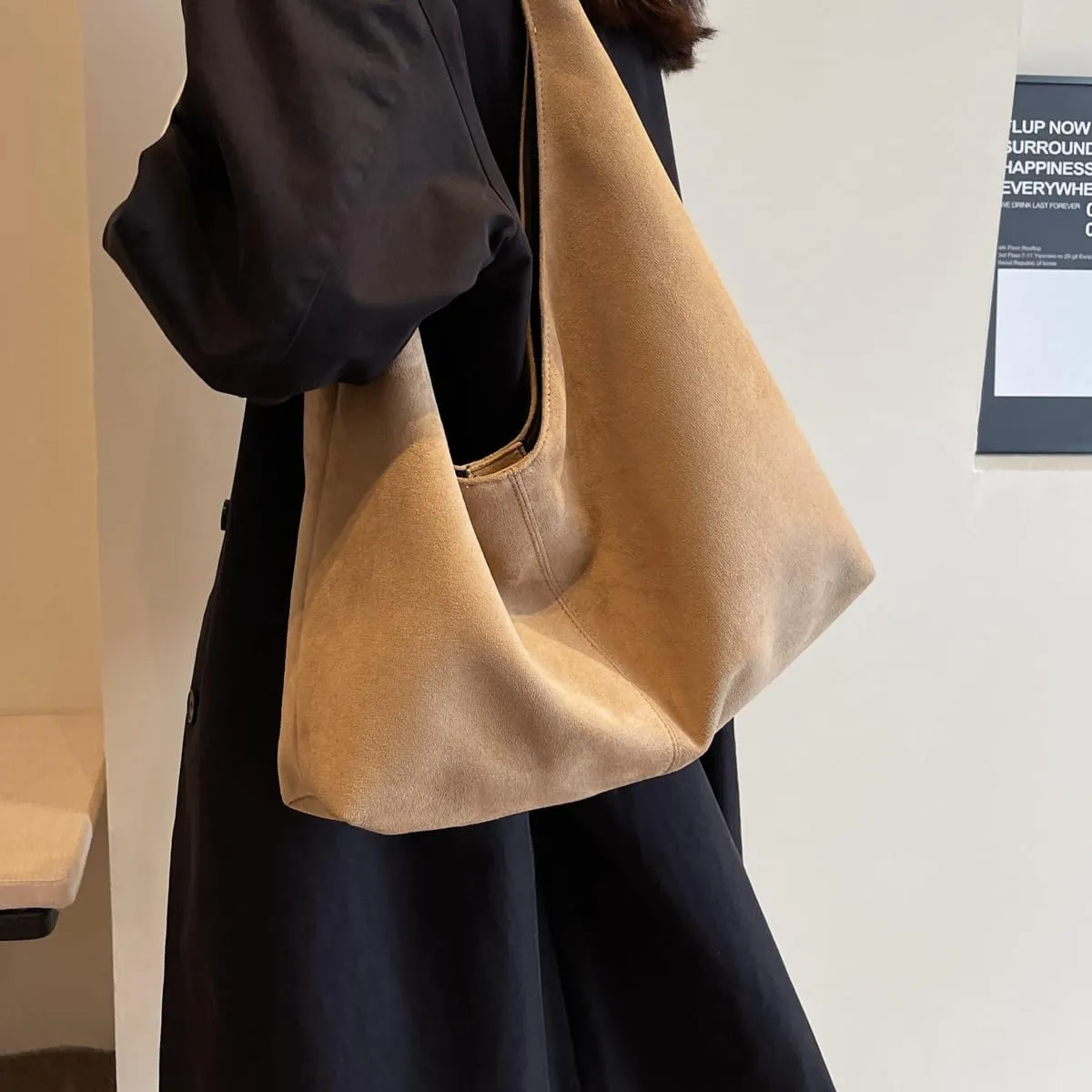 YFGBCX Slouchy Suede Hobo Handbag for Women - Work & Office Tote