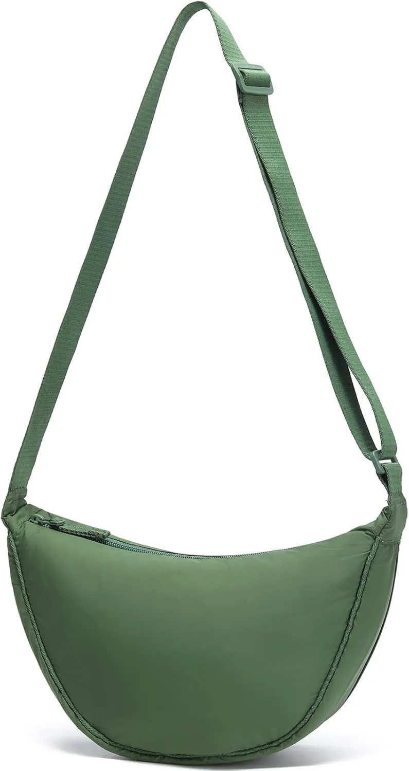 YIKOEE Crescent Bag for Women Men Small Sling Crossbody Bag with Half Moon Shape
