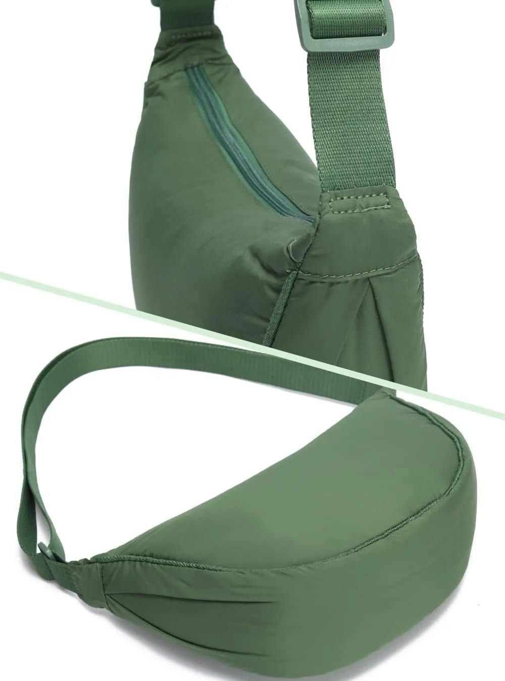 YIKOEE Crescent Bag for Women Men Small Sling Crossbody Bag with Half Moon Shape