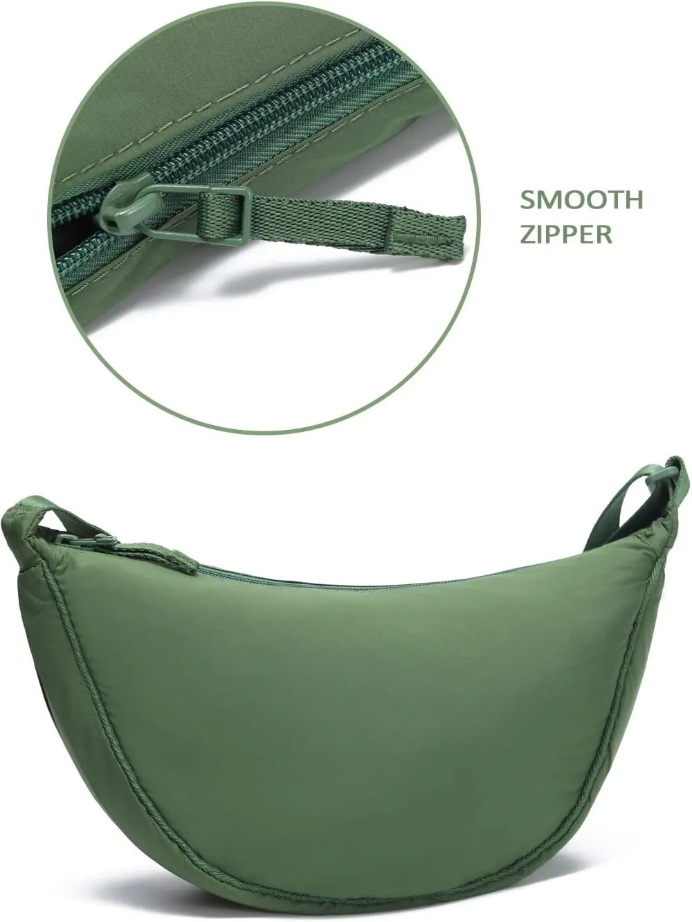 YIKOEE Crescent Bag for Women Men Small Sling Crossbody Bag with Half Moon Shape