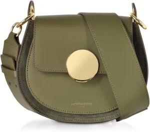 Yucca Shoulder Bag, Suede and Calf Leather, 7.9 x 6.7 x 2.4 inches