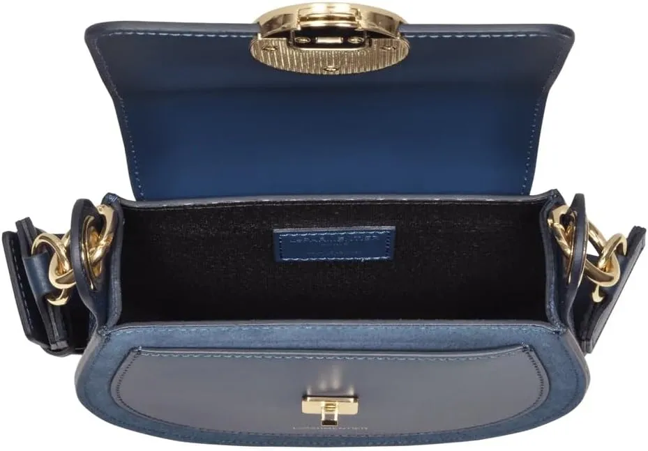 Yucca Shoulder Bag, Suede and Calf Leather, 7.9 x 6.7 x 2.4 inches