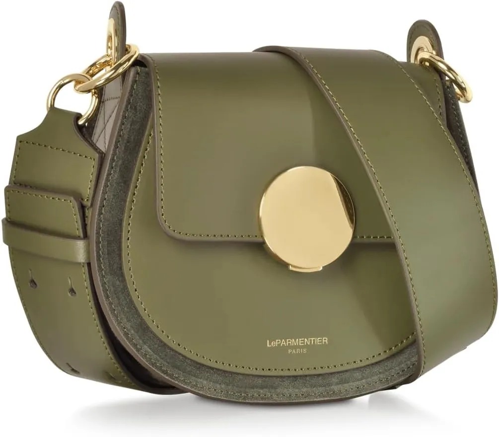 Yucca Shoulder Bag, Suede and Calf Leather, 7.9 x 6.7 x 2.4 inches
