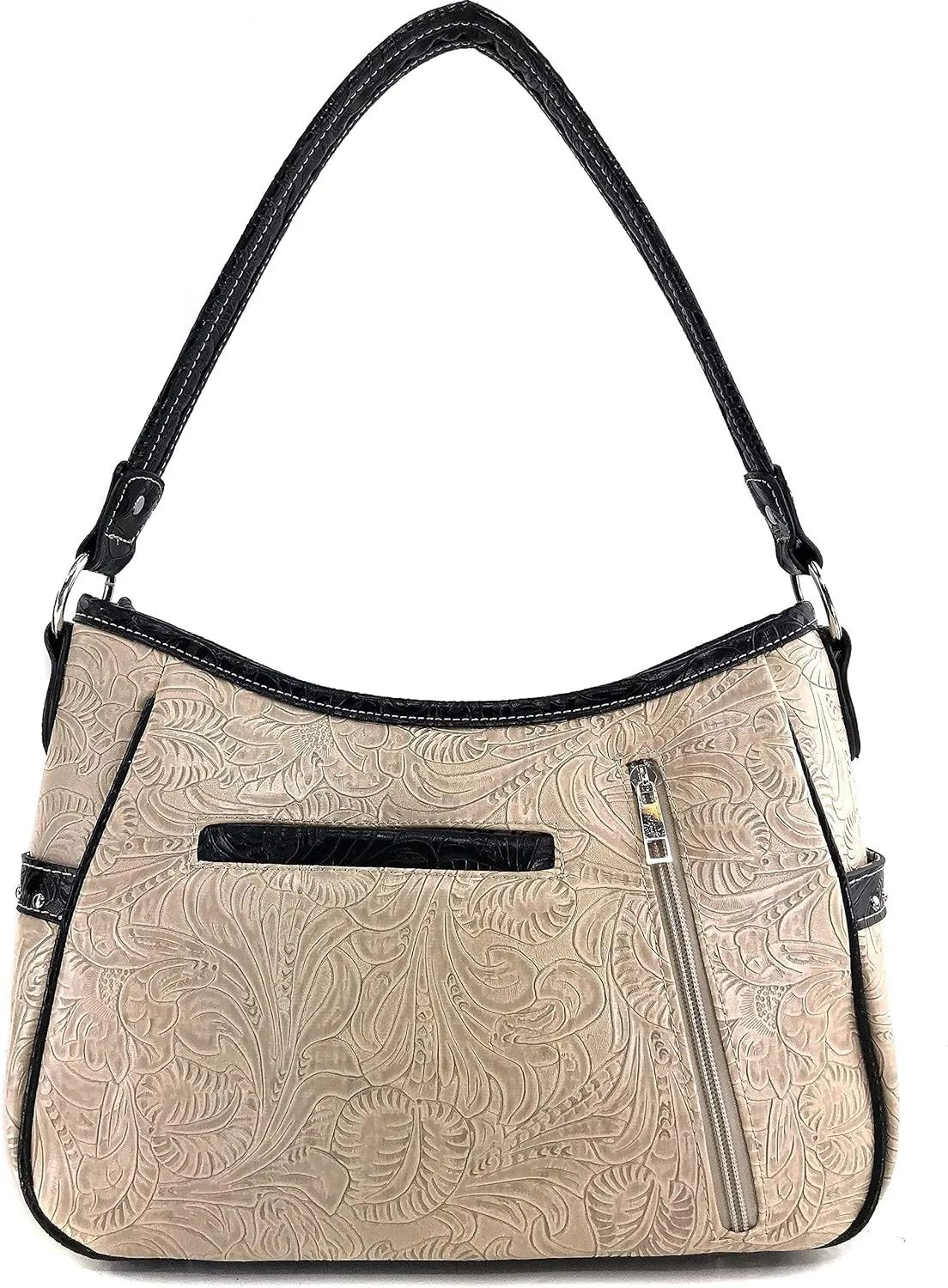 Zelris Floral Western Pu Tooled Leather Turquoise Concho Feathers Conceal Carry Women Hobo Purse Handbag