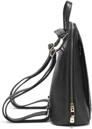 zency 100% Genuine Leather Knapsack Ladies Alligator Pattern Women Backpack For Work Laptop (black)