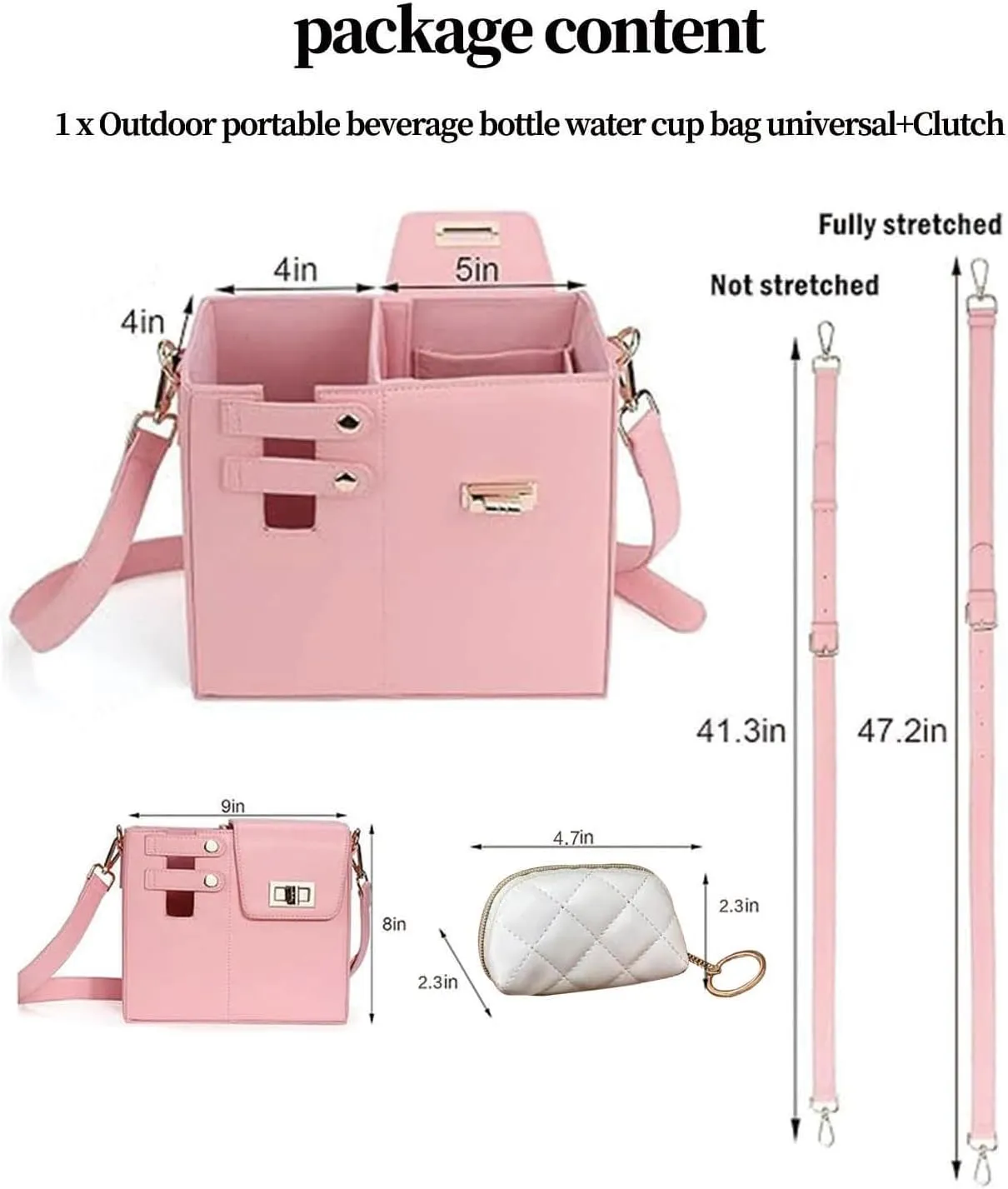 ZETOREL Stanley Purse Cup Holder, Tumbler Purse, Water Bottle Purse for Women, Purse with Water Bottle Pocket