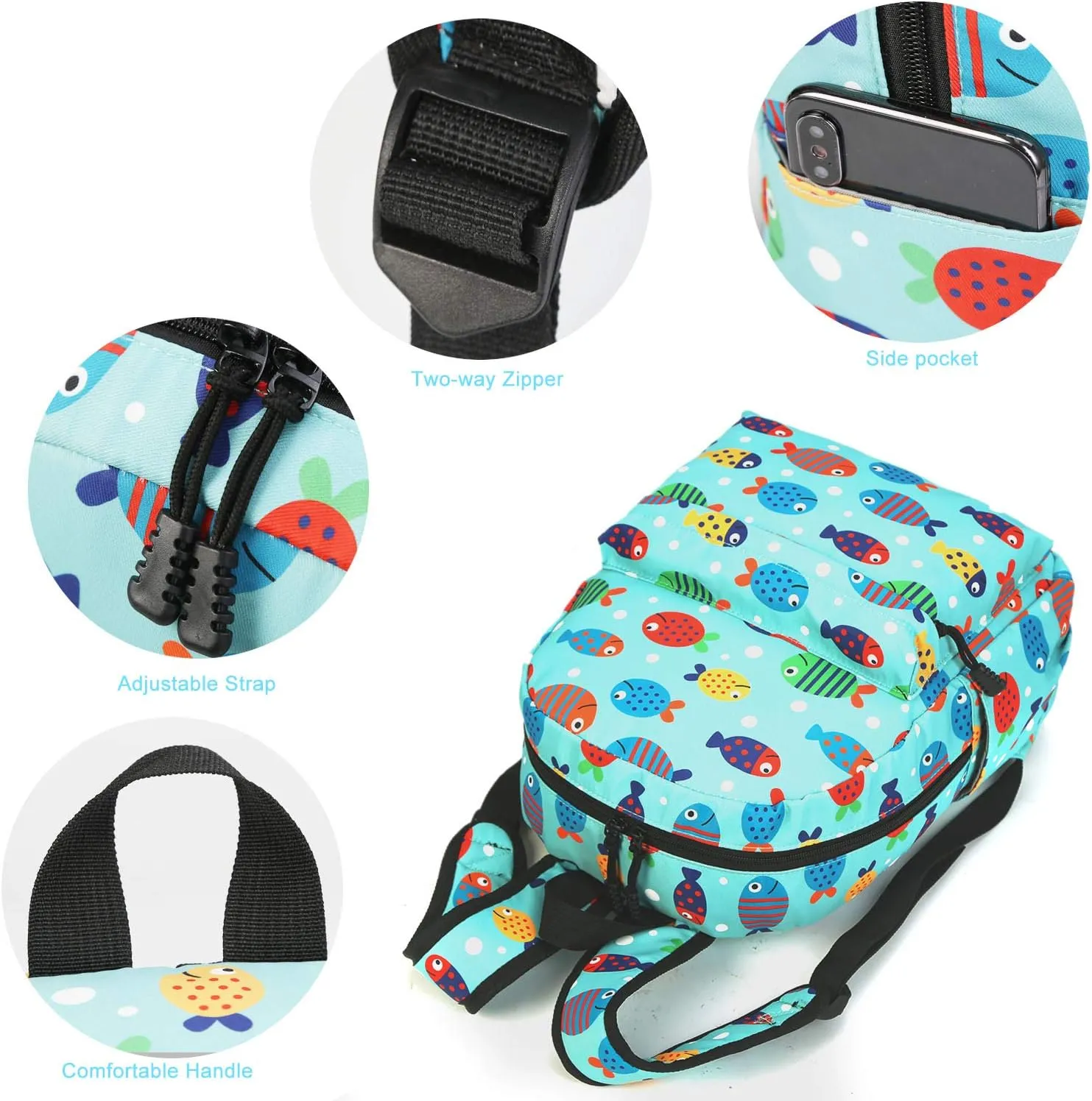 Zicac Children's Cute Canvas Backpack Mini Rucksack Bag (M, Green)