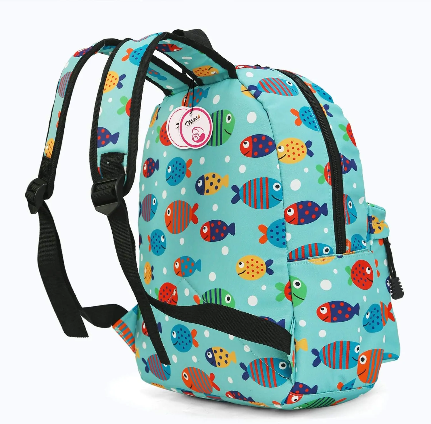 Zicac Children's Cute Canvas Backpack Mini Rucksack Bag (M, Green)
