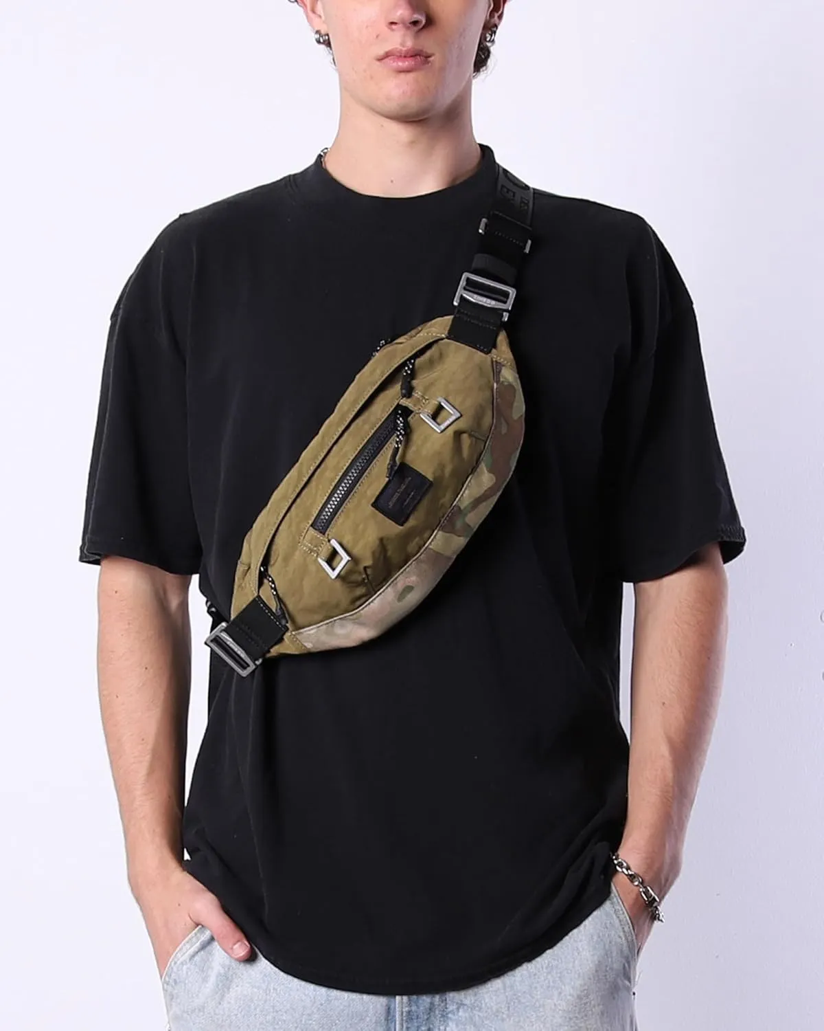 ZIMEGO Tactical Crossbody Sling Bag Waist Fanny Pack – Perfect for Travel and Short Trip, Olive