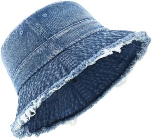 Zylioo XX-Large Denim Bucket Sun Hat,Oversized Jean Fisherman Hats,Adjustable Packable Summer Travel Hats