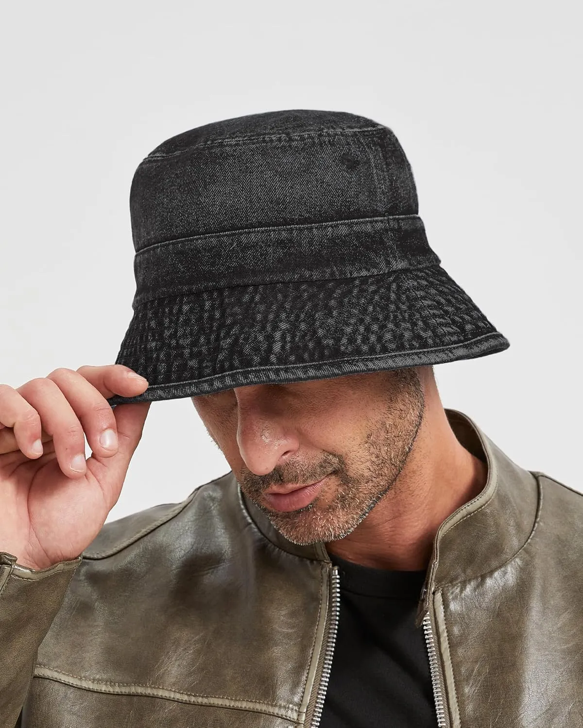Zylioo XX-Large Denim Bucket Sun Hat,Oversized Jean Fisherman Hats,Adjustable Packable Summer Travel Hats