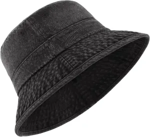 Zylioo XX-Large Denim Bucket Sun Hat,Oversized Jean Fisherman Hats,Adjustable Packable Summer Travel Hats