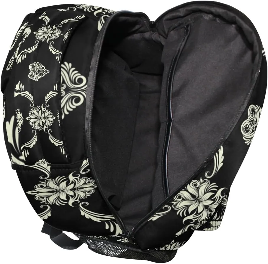 ZZKKO Sugar Skull Day of the Dead Boys Girls School Computer Backpacks Book Bag Travel Hiking Camping Daypack